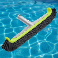 17.5&Prime; Heavy-Duty Pool Cleaning Brush with Curved Edges for Safe Wall Scrubbing