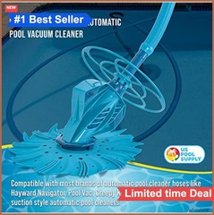 Pool Vacuum Hose 8 Piece Set 1.5 Inch 26 Feet Teal Spiral Wound Connector