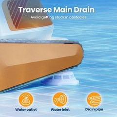 Hydro 3 Robotic Pool Cleaner Pool Vacuum,6000GPH 200 Mins for All Types Pools
