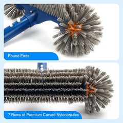Pool Brush with EZ Clip, 13&Prime; Round End for Cleaning Pool Wall Brush Head L3M7