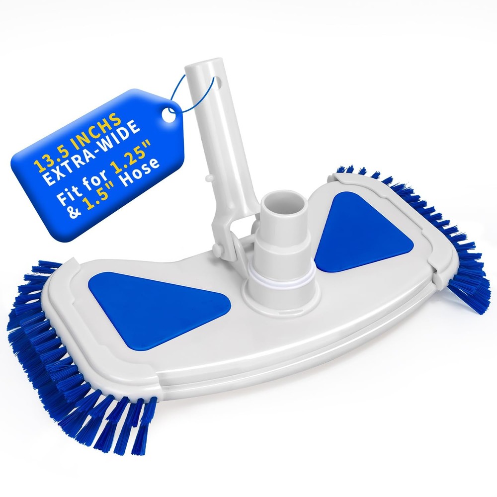 Weighted Pool Vacuum Head with Side Brushes, 13.5&Prime; Deluxe Manual Pool Cleaner…