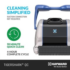 Hayward TigerShark QC Robotic Automatic Pool Cleaner, 19.7 in, Quick Clean