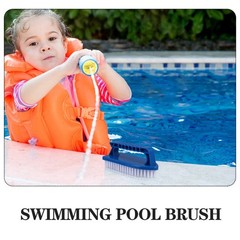 2Pcs Reusable Pool Scrub Brush with Comfort Grip for Bathroom and Floor Cleaning