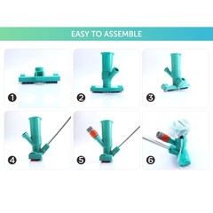 Portable Pool Vacuum Cleaner with Brush & Bag, 56.5&Prime; Pole for Above Ground Pools