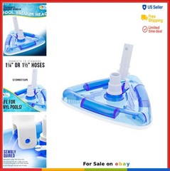 Pool Vacuum Head Triangular Weighted Transparent Swivel Hose 1.25 1.5 Inch Vinyl