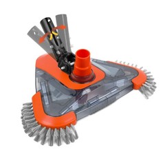 Pool Vacuum Head with Side Brush,Universal Steering Handle & Universal Rotata…