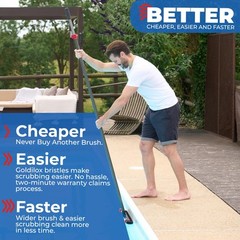 ProTuff 22&Prime; Pool Brush Head – Comes Sturdy Bristles, Tough on Algae, Dirt & G…