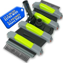 Heavy Duty Pool Vacuum Head with Soft Wheels, 17.5&Prime; Extra-Wide & 3.2LB