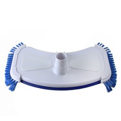 Pool Central 14IN Blue White Deluxe Cast Iron Weighted Vacuum Head Side Brushes