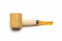 Missouri Meerschaum Mini Varnished Gold Stem 1 Count (Pack of 1), Brown