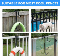 2Pcs Pool Pole Hangers – Adjustable Heavy Duty Hooks for Skimmers, Rakes, Brushe