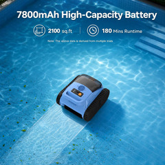 Cordless Robotic Pool Cleaner for Inground Pools, Automatic Pool Vacuum with Wal
