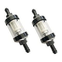 2pcs 5/16 inch 9747 Inline Fuel Filter With Clear View Glass And Chrome Hose