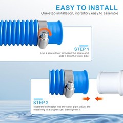 Pool Hose Adapter Connector 1-1/4&Prime; to 1-1/2&Prime; for Cleaning Pool Cleaner – White
