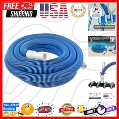 Manual Pool Vacuum Hose, 30 Ft x 1-1/2” for Inground & Above Ground Pools, No…