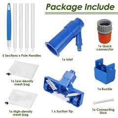 Portable Pool Cleaning Kit with 5-Section Pole and Jet Vacuum for Spa and Pond