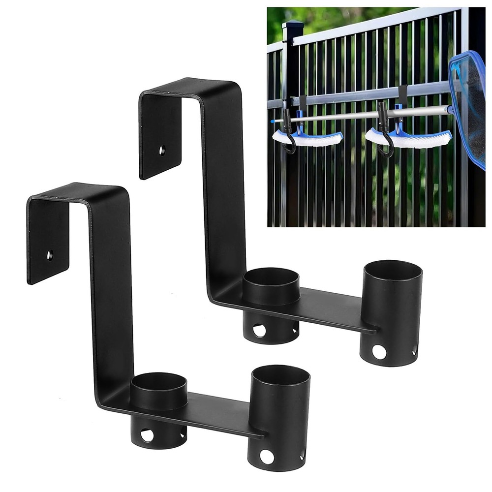 Pool Fence Hooks 2 Pcs Organizer for Cleaning Tools, Poles, Skimmers, Vacuum