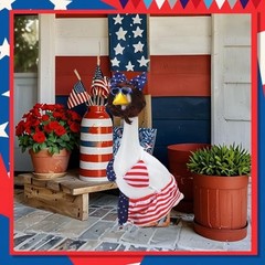 Patriotic Bikini Porch Goose Outfits for 23 Inch Lawn Statue, Blue&white&red