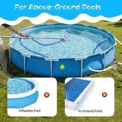 Non-Electric Pool Vacuum Cleaner for Small Above-Ground Pools, 13FT Hose, 8FT Po