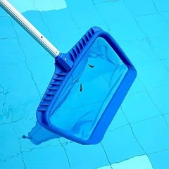 Swimming Pool Leaf Rake Deep Bag Skimmer Net Thick Frame Detachable Handle