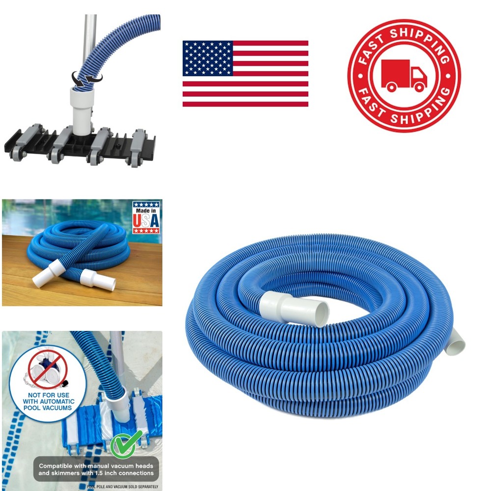 Kink Free Manual Pool Vacuum Hose 40 Feet Long for Inground and Above Ground