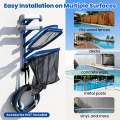 Pool Equipment Storage Rack – Pool Tool Organizer Holds Cleaning Accessories, Sk