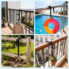 2pcs Pool Pole Hooks, Adjustable Thickened Panel Pool Fence Equipment Hooks M…