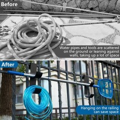 4 Pcs Pool Fence Hooks for Pool Equipment, Black Heavy Duty Fence Hooks for P…