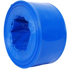 Discharge Hose 3-Inches x 50FT PVC Lay Flat Hose Backwash Drain Hose w/ Clamps