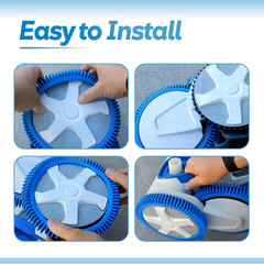 Pool Cleaner Tires, Blue Front and Rear Tires Combo Kit Compatible with Hayward