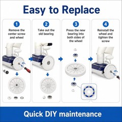 8-Pack Stainless Steel Bearings for Polaris Pool Cleaners