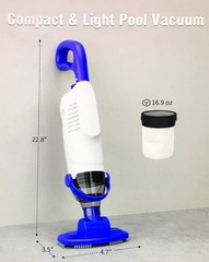 LITTLE SHARK Pool Vacuum For Above Ground Pool, Hot Tub Vacuum 60W Motor, Sealed