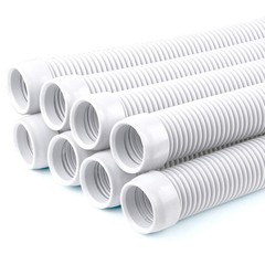 POOLWHALE Vacuum Hose/Replacement Pool Hose -1.5” 8 Hoses 36 inches, White