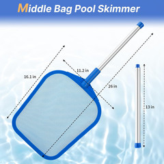Tavaleu Pool Skimmer, Hot Tub Skimmer Spa Net with Pole, 26 », Ultra Fine Mesh S
