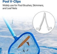 (21-Pack) AR-PRO Replacement Pool V-Clips – Pool Brush Plastic Clips/Pool Pole