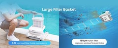 AIPER Cordless Robotic Pool Cleaner Vacuum Auto Parking Above Ground Flat Robot