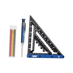 7inch Rafter Square with Carpenter Pencil, 1/8&Prime; Precision Heavy square Blue