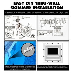 Universal Fit Above Ground Pool Skimmer Kit – Thru-Wall Accessory, 6&Prime; Opening