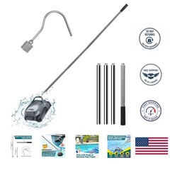 Heavy-Duty Robotic Pool Cleaner Hook & 68-Inch Pole for Effortless Retrieval