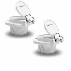 GW9530 Vac Port Fitting, White Free Swivel Pool Vacuum Suction Lock
