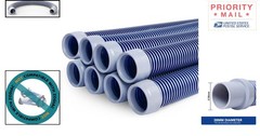 Automatic Pool Cleaner Hose 8 Pieces Flexible 26 Feet Gray Blue Polypropylene