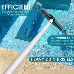 Pool Cleaning Kit Skimmer Net Brush 10.5Ft Pole Aluminum Heavy Duty Debris