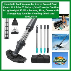 Versatile Handheld Pool Cleaner – Includes Extension Poles & Reusable Filter