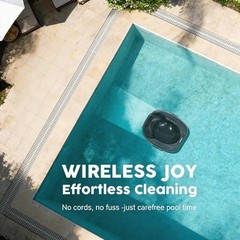 Robotic Pool Cleaner, Cordless Pool Vacuum with Powerful Suction