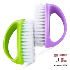 2 Pcs Hand & Nail Brushes – Heavy Duty Scrub Clean Brushes – Green, Purple