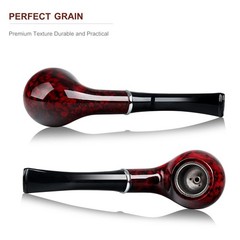 Joyoldelf Tobacco Pipe, Classic Smoking Pipe with Foldable 9 Piece Set, red