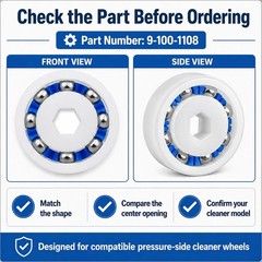 8-Pack Stainless Steel Bearings for Polaris Pool Cleaners
