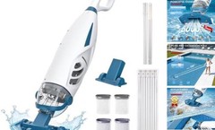 Pool Vacuum for Above Ground Pool with 9&prime; Extension Pole, 4 Filters, PC68 Pro