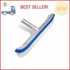 Swimming Pool Wall & Tile Brush,18&Prime; Heavy Duty Vinyl Polished Aluminum Back Clea