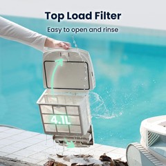 Hydro 4SE Robotic Pool Cleaner, S-Shaped Path/Auto Wall/Waterline White